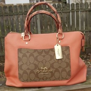 Coach emma satchel in coral